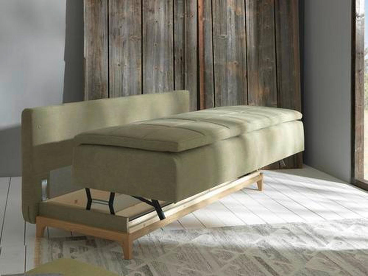 SCHLAFSOFA in Textil Grün  - Grün, Modern, Holz/Textil (200/96/88cm) - Joka