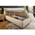 POLSTERBETT 180/200 cm,  in Sandfarben, Bettkasten, Lattenroste, Matratzen, H2 + H3 = mittel + fest  - Sandfarben/Schwarz, Design, Holz/Kunststoff (180/200cm) - Voleo
