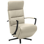 RELAXSESSEL in Leder Creme  - Creme/Schwarz, Design, Leder/Metall (64/112/80cm) - Cantus