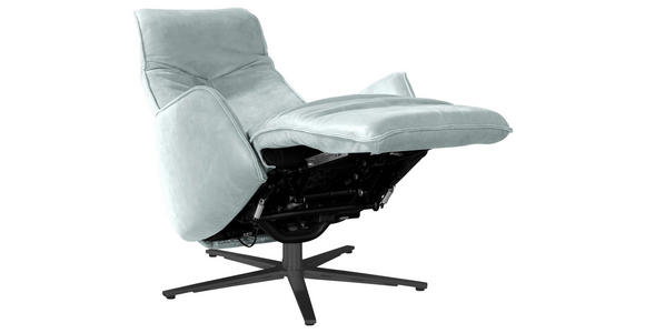 RELAXSESSEL in Leder Hellblau - Anthrazit/Hellblau, Design, Leder/Metall (71/114/84cm) - Johann Jakob