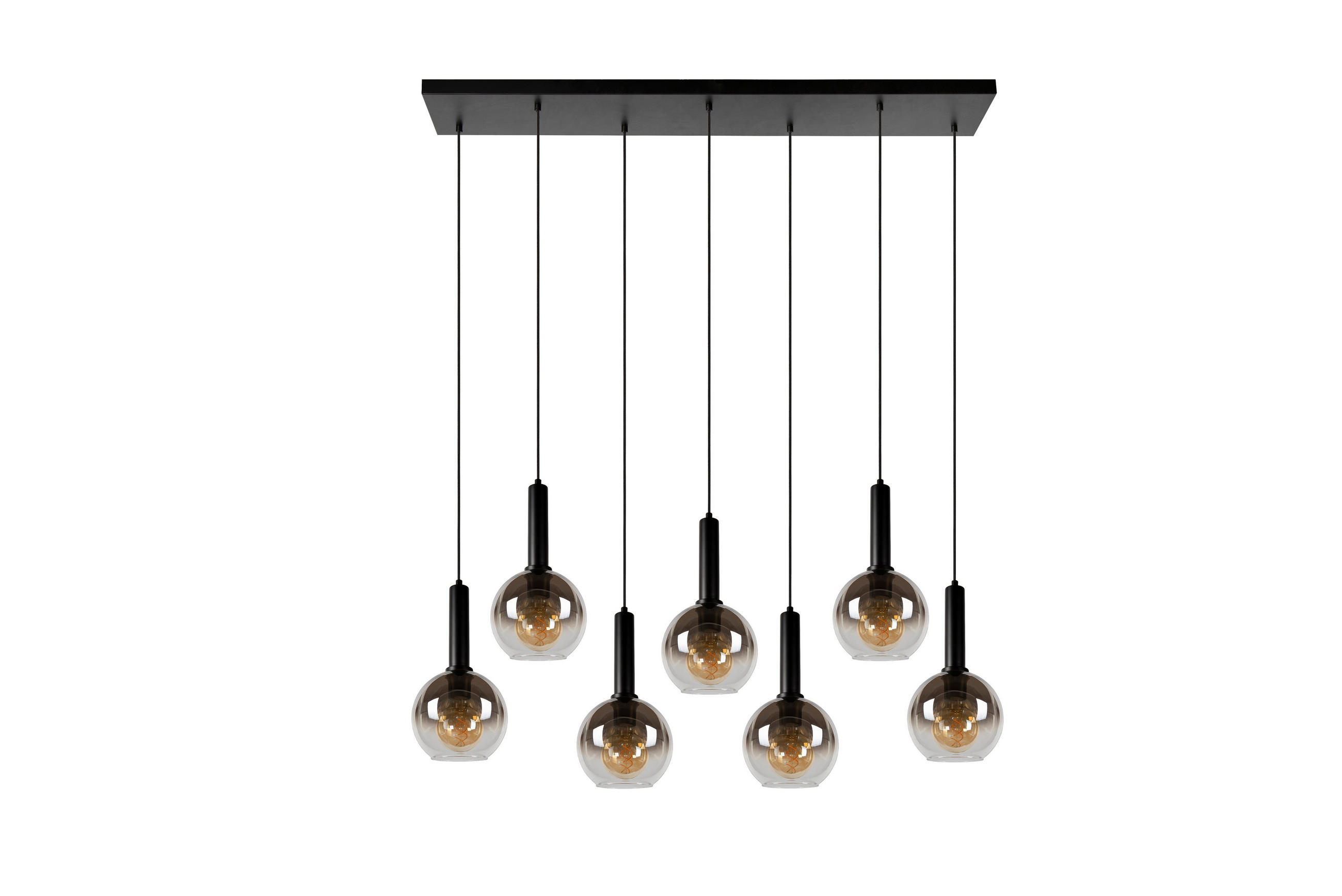 HÄNGELEUCHTE Marius 130/30/150 cm   - Schwarz, Design, Glas (130/30/150cm) - Lucide