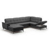 WOHNLANDSCHAFT in Vliesstoff Kombination Echtleder/Stoff Schwarz  - Schwarz, Modern, Leder/Textil (164/319/212cm) - Sit & More