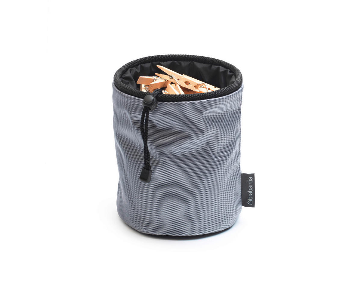WÄSCHEKLAMMERNBEUTEL  - Schwarz/Grau, Basics, Textil (17.5/28/18cm) - Brabantia