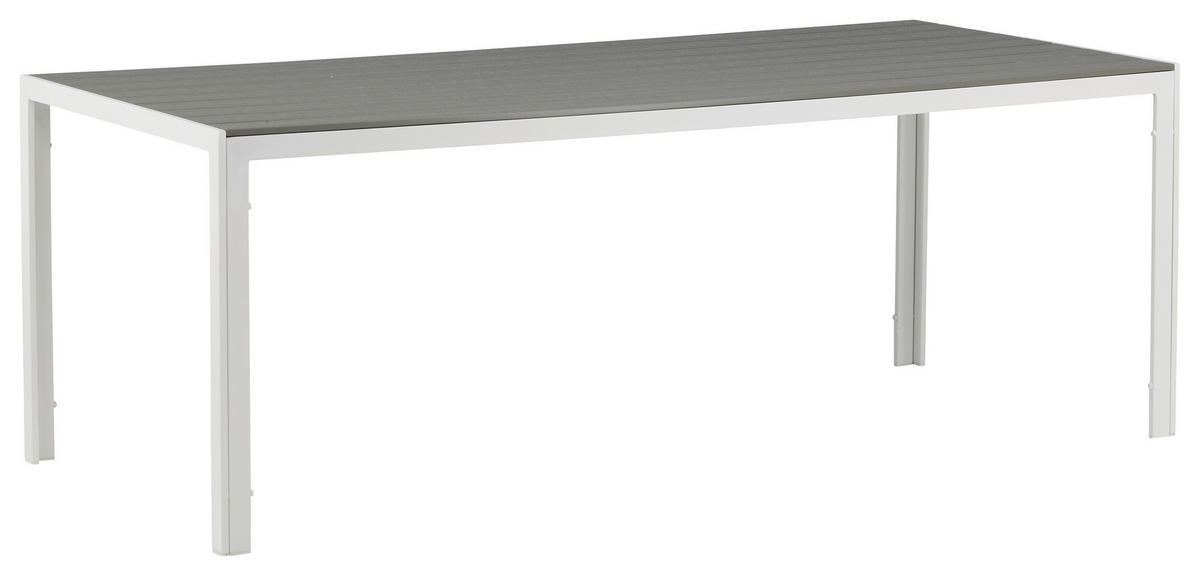 GARTENTISCH 205/90/75 cm Metall rechteckig  - Weiß/Grau, KONVENTIONELL, Metall (205/90/75cm) - Gardenson