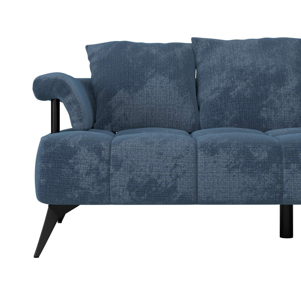 ECKSOFA VANESSA Blau Flachgewebe  - Blau/Schwarz, MODERN, Kunststoff/Textil (297/200cm) - Livetastic