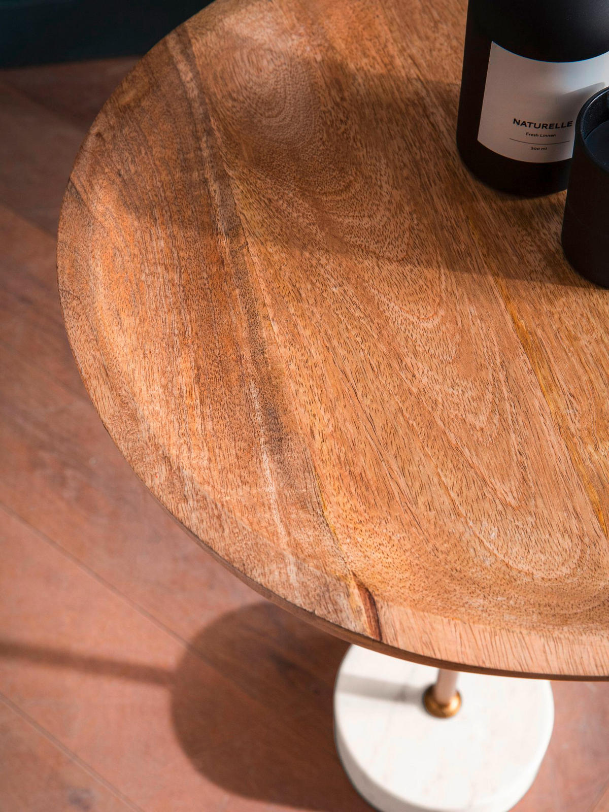 BEISTELLTISCH in Holz 40/40/55 cm  - Weiss/Eichefarben, Design, Holz/Stein (40/40/55cm) - Livetastic