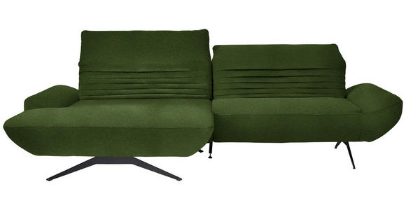 ECKSOFA  in Teddystoff Dunkelgrün  170-195/280 cm  - Dunkelgrün/Schwarz, Design, Textil/Metall (170-195/280cm) - Dieter Knoll