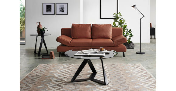 SCHLAFSOFA in Echtleder Braun - Schwarz/Braun, Design, Leder/Metall (200/85/90cm) - Novel