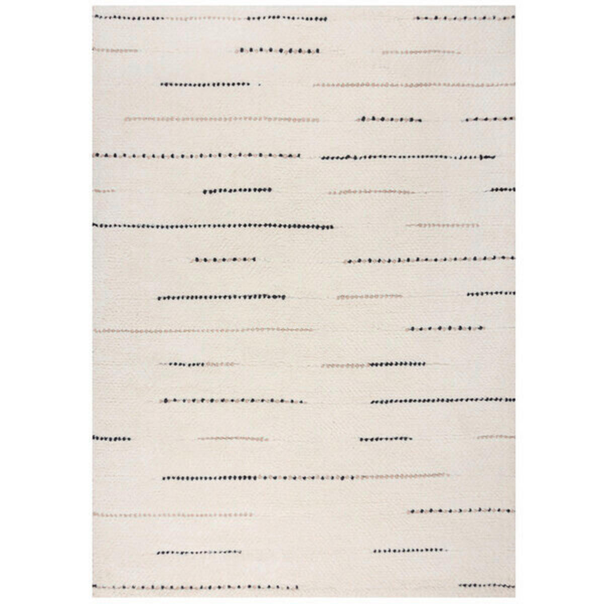 HANDWEBTEPPICH 200/290 cm DOTTIE LINEAR Schwarz, Weiß  - Schwarz/Weiß, KONVENTIONELL, Textil (200/290cm)