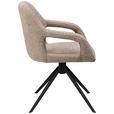 ARMLEHNSTUHL  in Eisen Webstoff  - Schwarz/Cappuccino, Design, Textil/Metall (59,5/85,5/61,5cm) - Novel