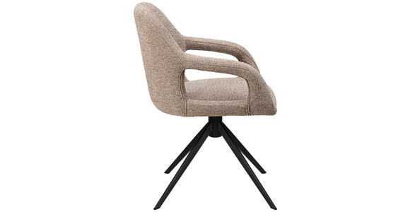ARMLEHNSTUHL in Eisen Webstoff - Schwarz/Cappuccino, Design, Textil/Metall (59,5/85,5/61,5cm) - Novel