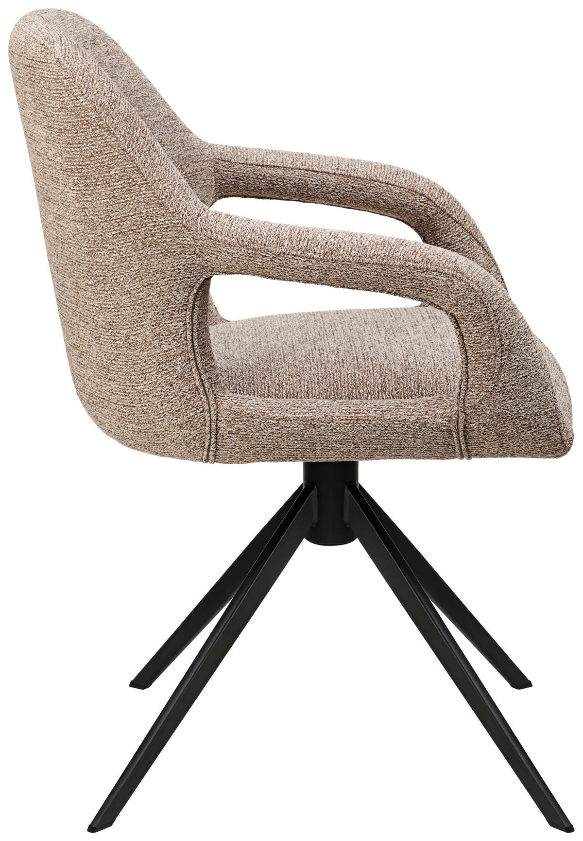 ARMLEHNSTUHL  in Eisen Webstoff  - Schwarz/Cappuccino, Design, Textil/Metall (59,5/85,5/61,5cm) - Novel