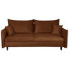 SCHLAFSOFA Flachgewebe Rostfarben  - Rostfarben/Schwarz, Design, Holz/Kunststoff (216/96/102cm) - MID.YOU