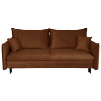 SCHLAFSOFA Flachgewebe Rostfarben  - Rostfarben/Schwarz, Design, Holz/Kunststoff (216/96/102cm) - MID.YOU