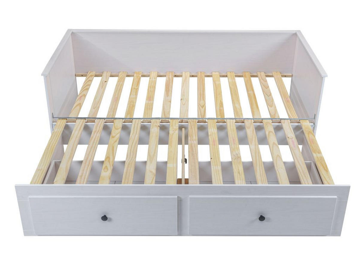 KREVET NA IZVLAČENJE   bijela  - bijela/prirodne boje, Basics, drvo/plastika (206/75,3/96cm) - Carryhome
