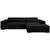 ECKSOFA inkl. Funktion DUA Schwarz Echtleder  - Chromfarben/Schwarz, Design, Leder/Metall (293/170cm) - Novel