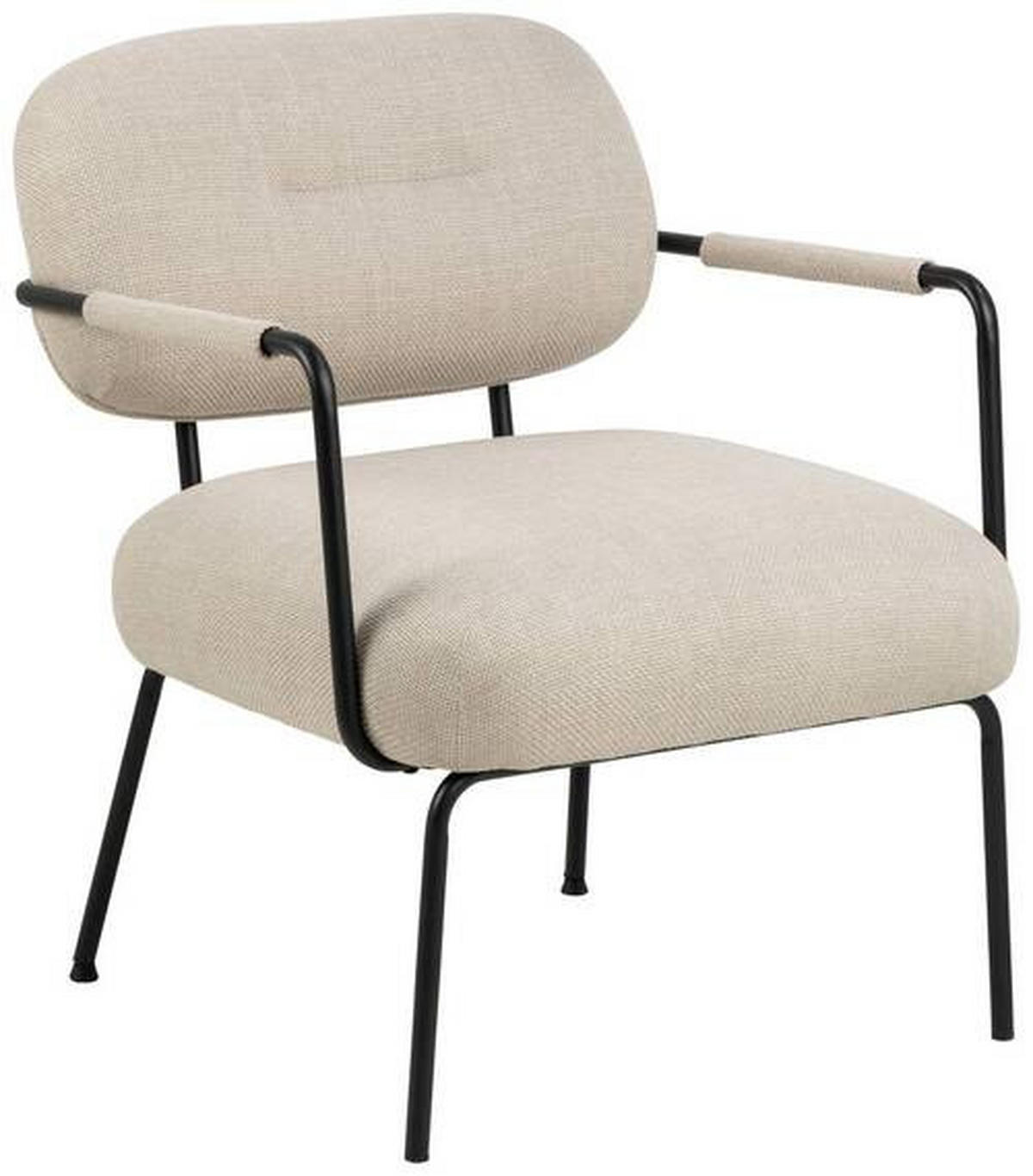 ARMLEHNSTUHL  in Webstoff  - Beige/Schwarz, Trend, Textil/Metall (66/79,5/72cm)