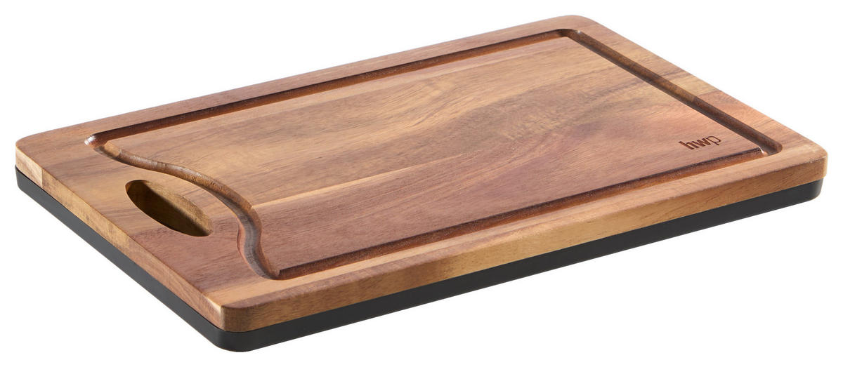 DOSKA NA KRÁJANIE 28/18/1,8 cm - čierna/prírodná farba, Basics, drevo/plast (28/18/1,8cm) - Homeware Profession.