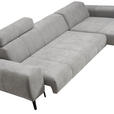 ECKSOFA inkl. Funktionen Grau Chenille  - Schwarz/Grau, Design, Textil/Metall (311/167cm) - Xora