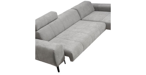 ECKSOFA inkl. Funktionen Grau Chenille  - Schwarz/Grau, Design, Textil/Metall (311/167cm) - Xora