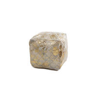 POUF 45/45/45 cm  - Goldfarben/Creme, Design, Textil (45/45/45cm) - Kayoom