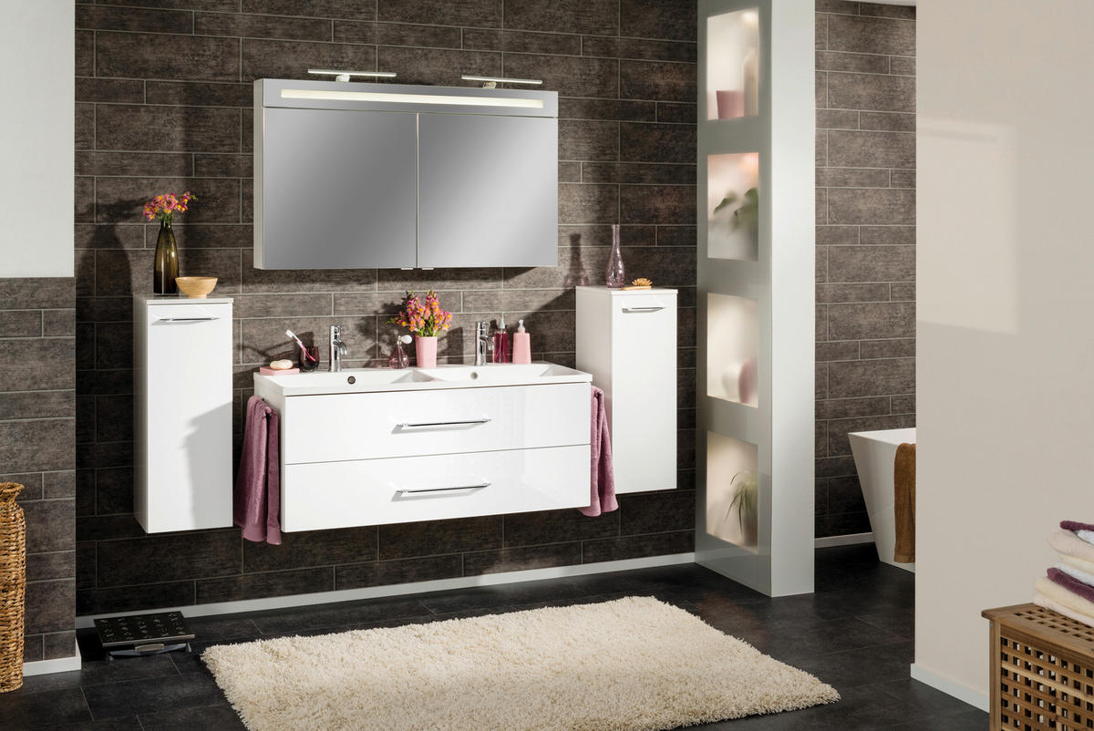 WASCHTISCHKOMBI 120,0 cm  - Weiß, MODERN, Holzwerkstoff/Kunststoff (120,0cm) - MID.YOU