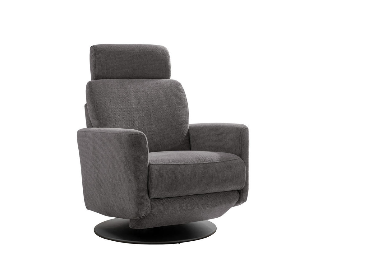 RELAXSESSEL in Textil Greige  - Greige/Schwarz, Modern, Textil/Metall (77/105/87-154cm) - Livetastic