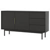 SIDEBOARD Viva  in 154/82/39 cm  - Goldfarben/Schwarz, Design, Holzwerkstoff/Metall (154/82/39cm) - Xora