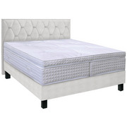 BOXSPRINGBETT 140/200 cm in Weiß - Schwarz/Weiß, KONVENTIONELL, Holz/Textil (140/200cm) - Elegando