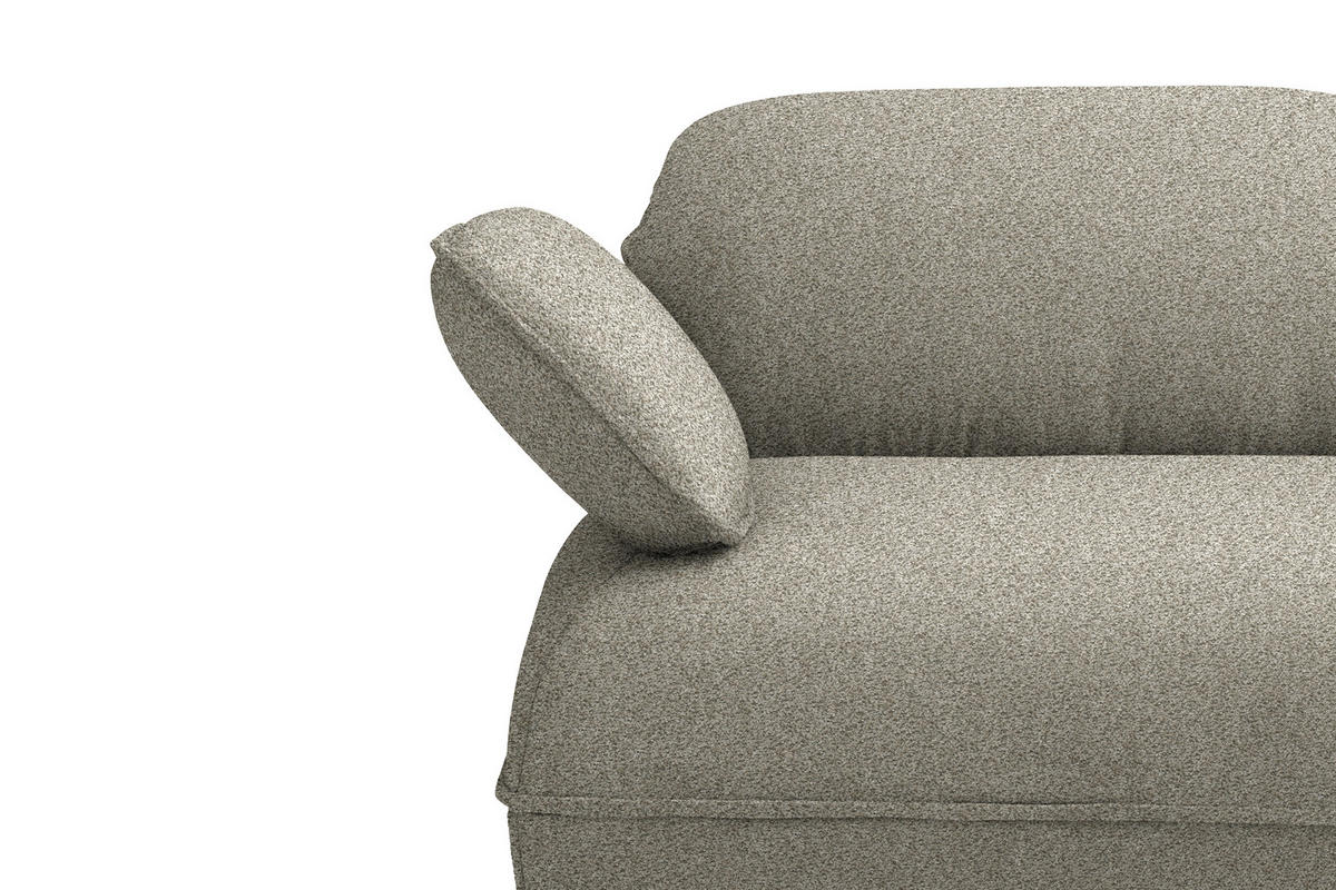 ECKSOFA  in Chenille Greige  343/154 cm  - Greige/Schwarz, Design, Kunststoff/Textil (343/154cm) - Koinor
