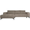 ECKSOFA  in Chenille Taupe  222/279 cm  - Taupe/Schwarz, KONVENTIONELL, Kunststoff/Textil (222/279cm) - Hom`in