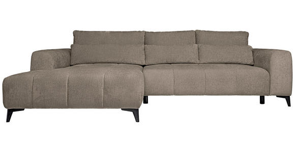 ECKSOFA  in Chenille Taupe  222/279 cm  - Taupe/Schwarz, KONVENTIONELL, Kunststoff/Textil (222/279cm) - Hom`in