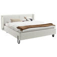 POLSTERBETT Beleuchtung 140/200 cm  in Creme  - Creme/Schwarz, MODERN, Textil/Metall (140/200cm) - Novel