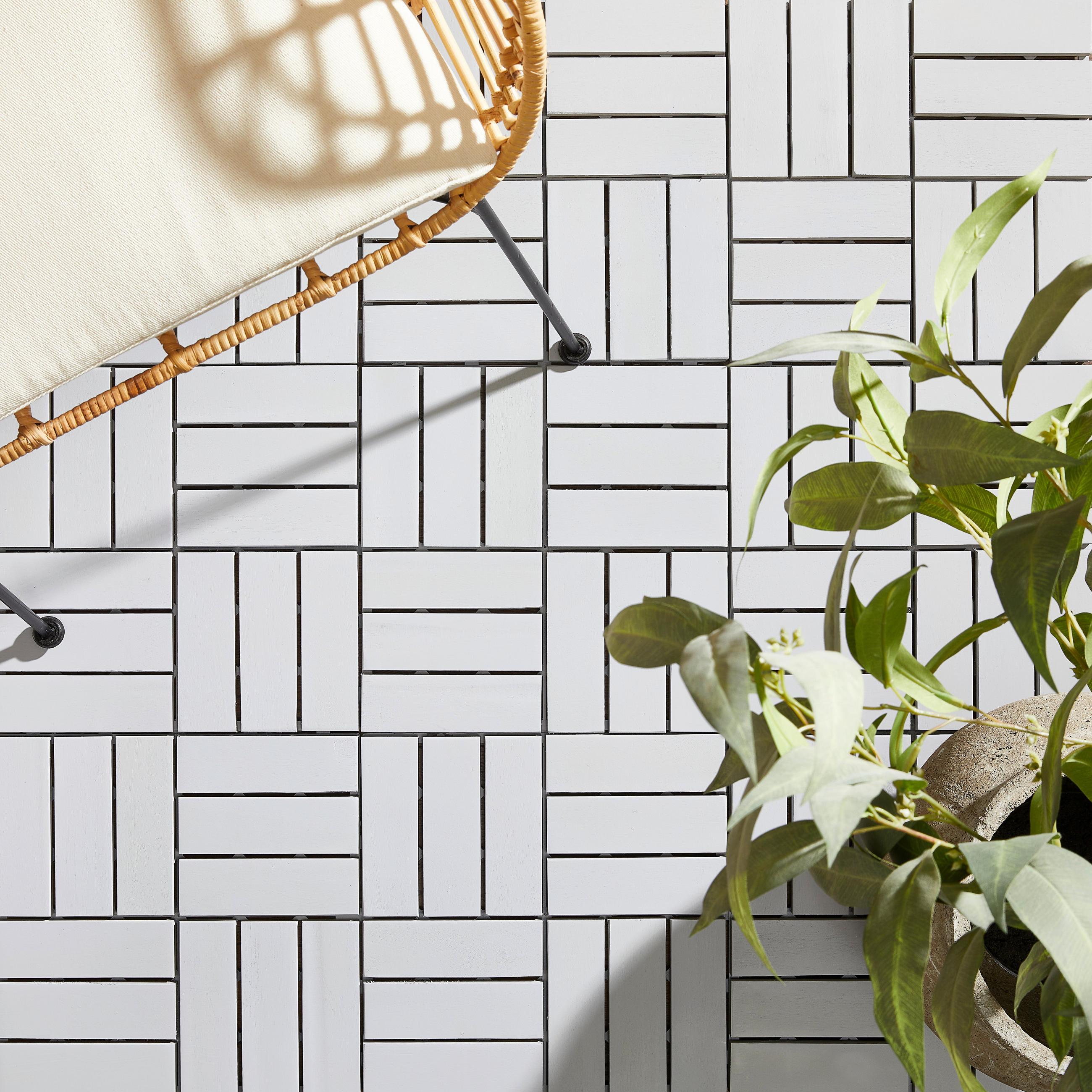 TERRASSENFLIESE - Schwarz/Grau, MODERN, Holz/Kunststoff (30/30/2,4cm) - Ambia Garden