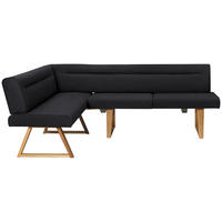 ECKBANK in Holz, Textil Schwarz, Eichefarben  - Eichefarben/Schwarz, Konventionell, Holz/Textil (170/230cm) - Moderano