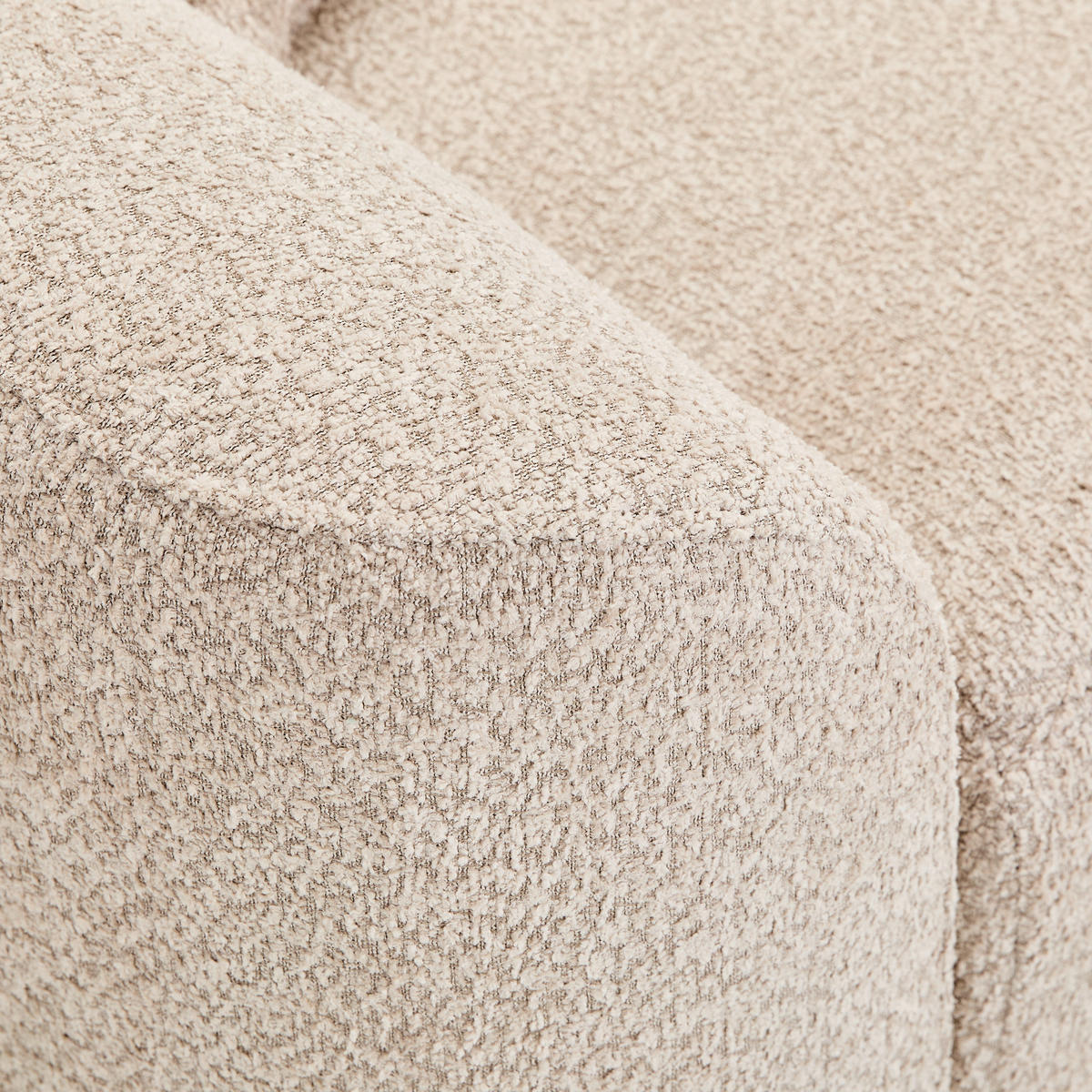 3-SITZER-SOFA Chenille Beige  - Beige/Schwarz, KONVENTIONELL, Textil/Metall (228/84/99cm) - Carryhome