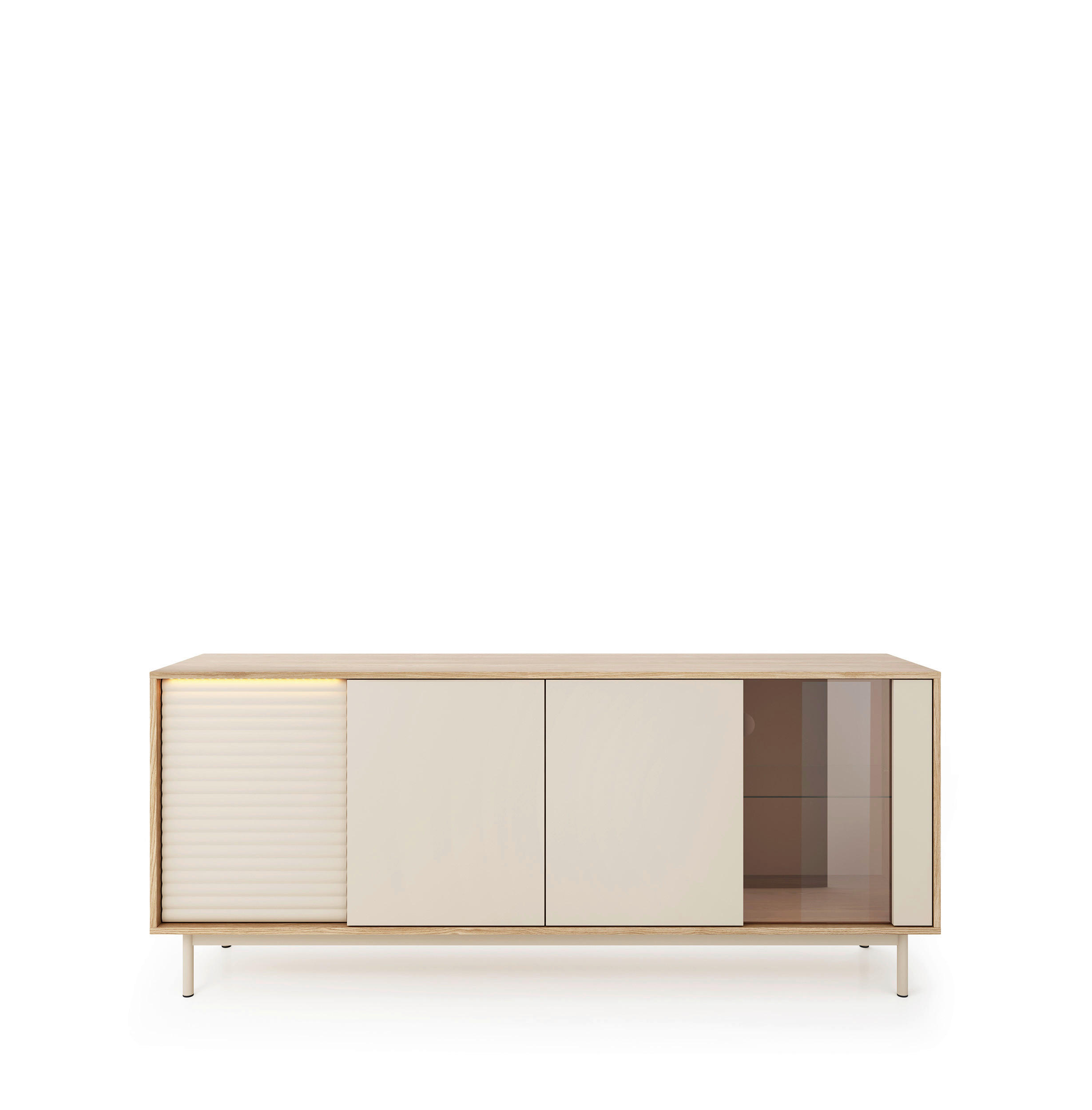 Milino Sideboard Kaschmir, Eiche 184.1x77.1x40 cm