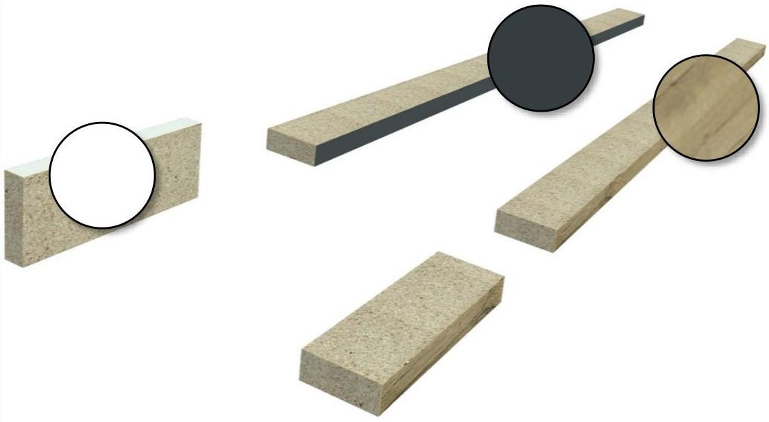 ECKLEISTE  - Eichefarben/Anthrazit, Holzwerkstoff - Hom`in