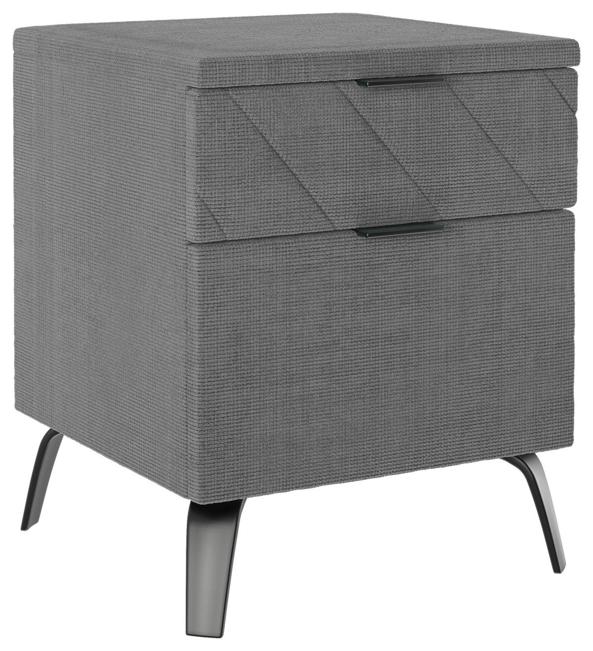 NACHTSCHRANK 44/55/44 cm  - Schwarz/Grau, Design, Textil/Metall (44/55/44cm) - Esposa