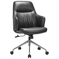 DREHSTUHL Schwarz  - Alufarben/Schwarz, Design, Leder/Kunststoff (61/100-107,5/64cm) - Novel