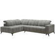 ECKSOFA Dunkelgrau Chenille  - Dunkelgrau/Schwarz, Design, Textil/Metall (214/293cm) - Xora