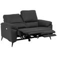 2-SITZER-SOFA Lederlook, Mikrofaser Grau  - Schwarz/Grau, KONVENTIONELL, Textil/Metall (160/102/96cm) - Carryhome