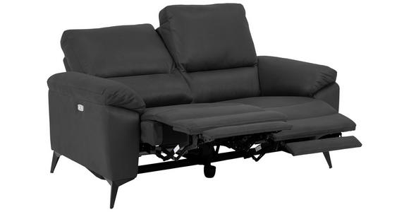 2-SITZER-SOFA Lederlook, Mikrofaser Grau  - Schwarz/Grau, KONVENTIONELL, Textil/Metall (160/102/96cm) - Carryhome