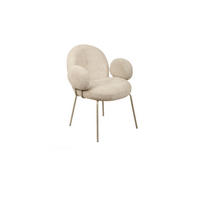 STOL MED ARMSTÖD stål  - beige/cremefärgad, Design, metall/trä (66/85,5/69cm) - Best Price