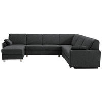 WOHNLANDSCHAFT  in Mikrovelours Anthrazit  - Anthrazit/Alufarben, KONVENTIONELL, Textil (158/323/237cm) - Sedda