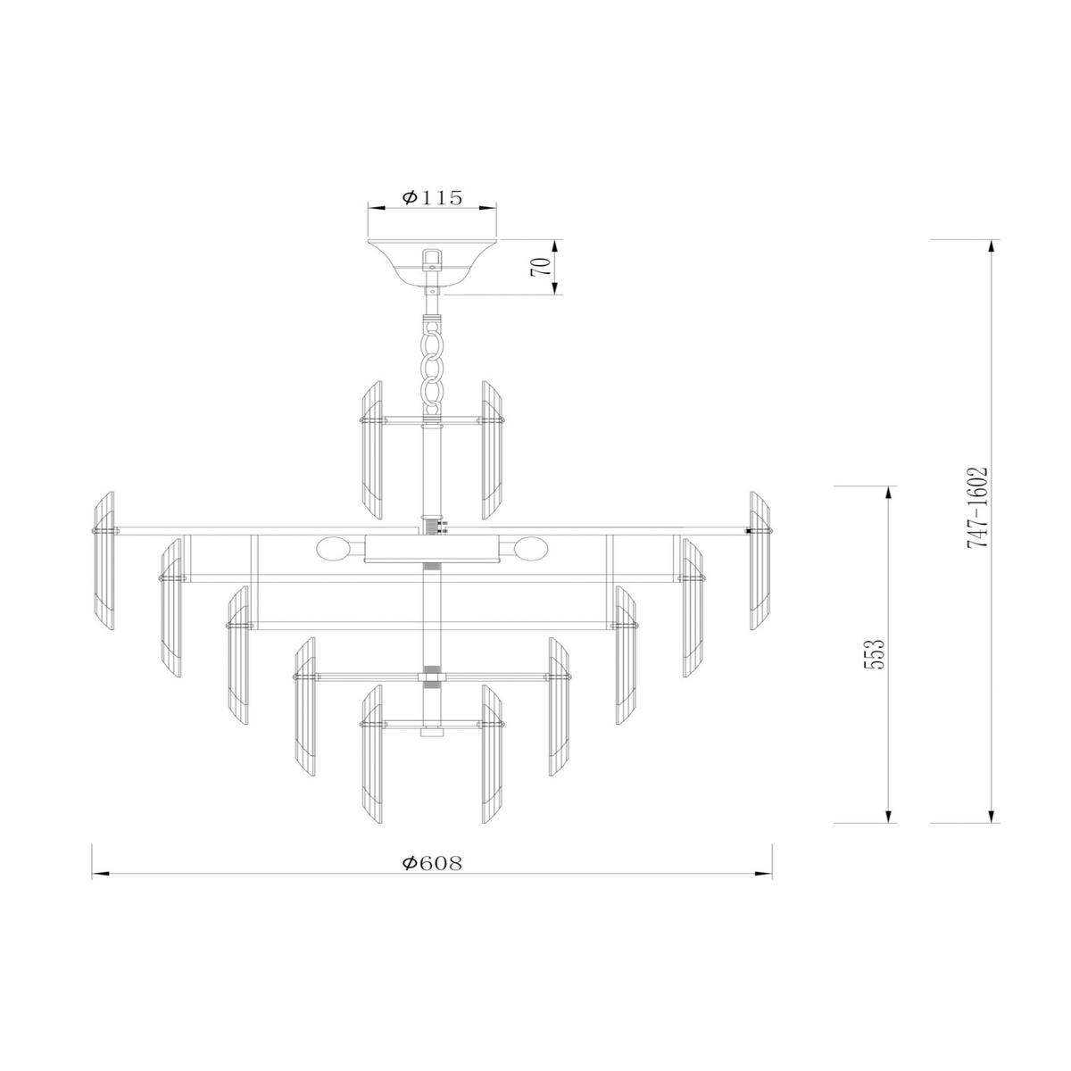 PENDELLEUCHTE  60,8/55,3/60,8 cm   - Goldfarben, Basics, Glas/Metall (60,8/55,3/60,8cm) - MAYTONI