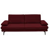3-SITZER-SOFA in Leder Dunkelrot  - Schwarz/Dunkelrot, Design, Leder/Metall (222/86/104cm) - Dieter Knoll