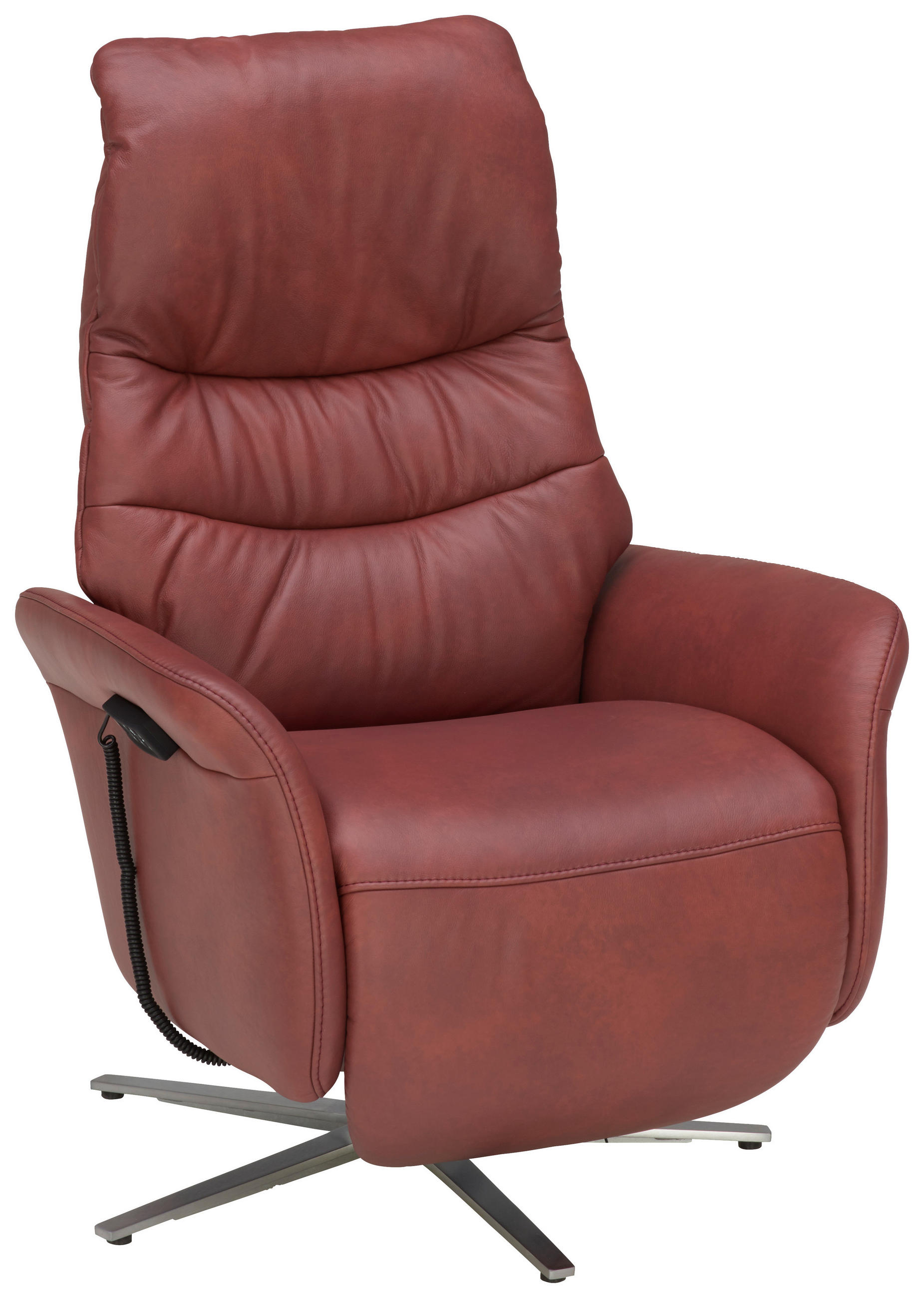 RELAXSESSEL Echtleder Relaxfunktion, Kopfteilverstellung, Aufstehhilfe, Fußteilverstellung    - Braun, Design, Leder/Metall (78/117/89cm) - Himolla Komfortklass