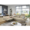 ECKSOFA in Echtleder Creme, Naturfarben  180/310 cm  - Creme/Schwarz, Design, Leder/Metall (180/310cm) - Dieter Knoll