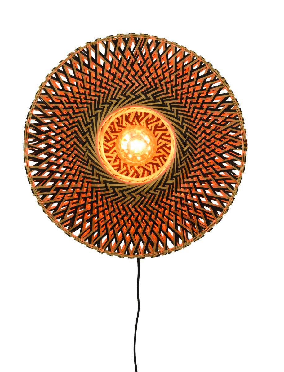 WANDLEUCHTE - Hellbraun/Schwarz, Design, Naturmaterialien/Metall (47/26cm) - Good & Mojo